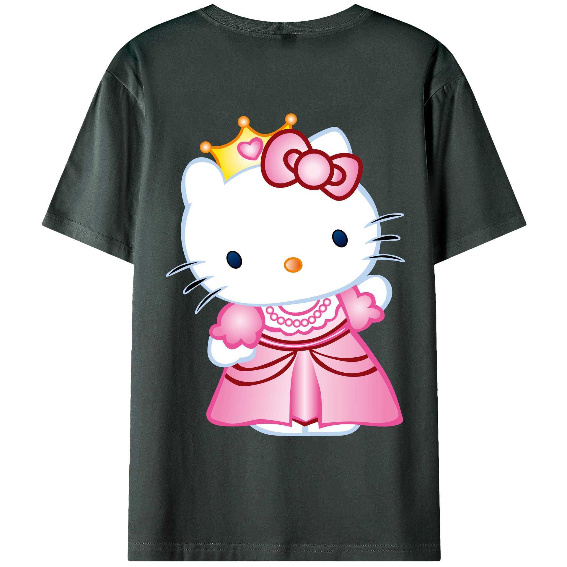 （画像用） Hello Kitty ハローキティ 綿100％ メンズ半袖Tシャツ（バックプリント） 通気性